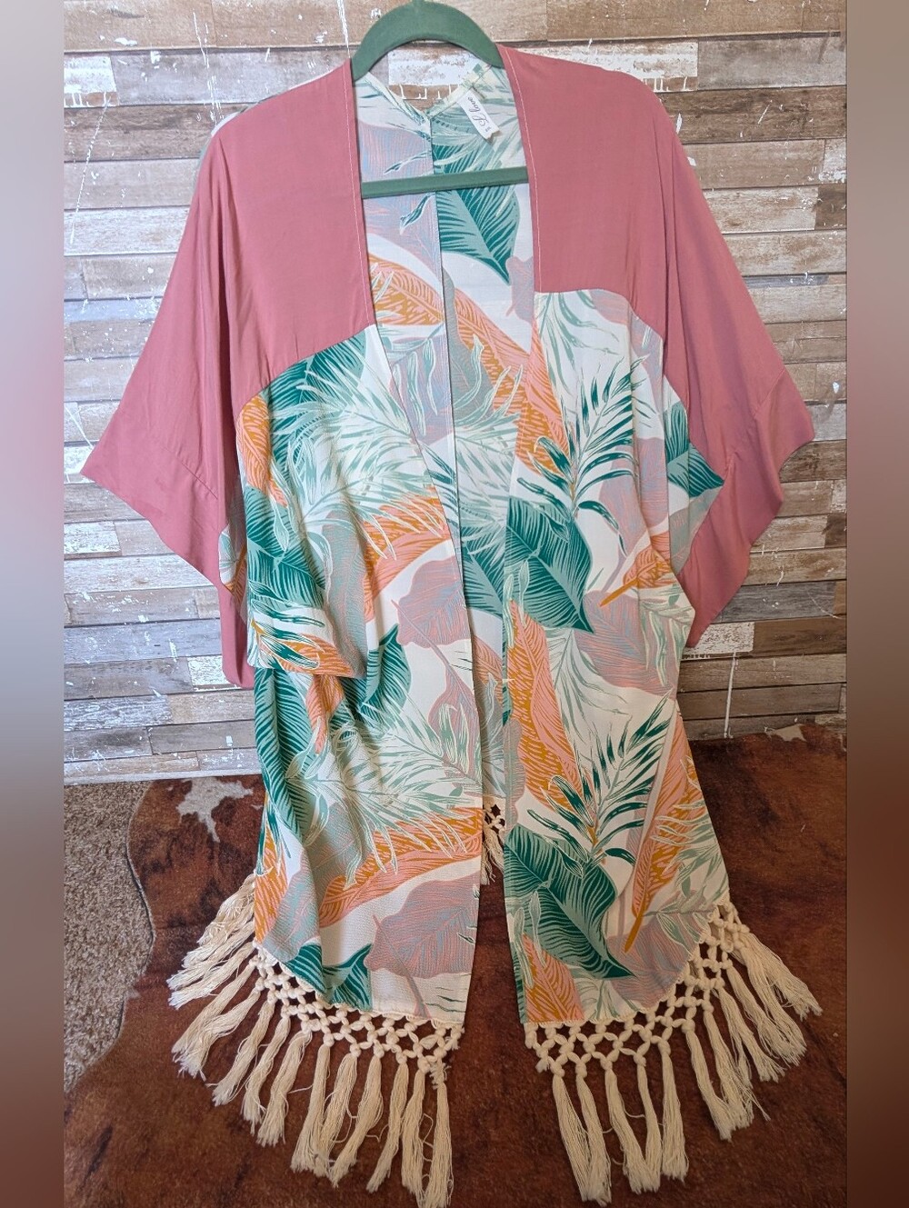 L Love Hawaiian Floral Kimono